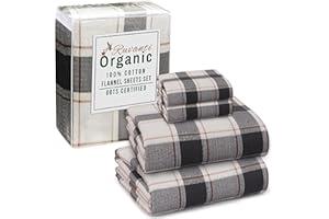 RUVANTI Flannel Sheets Queen Size - GOTS Certified 100% Organic Cotton, 4 Piece Warm, Soft & Breathable Set, Deep Pocket Snug Fit, Double Brushed Cozy All Season Bedding, Go Coral