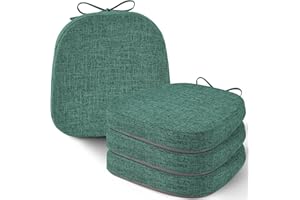 AddGrace Set of 4 Chair Cushions for Metal Dining Chairs 14x14 Chair Pads with Ties Non Slip Thick Seat Cushions with Texture