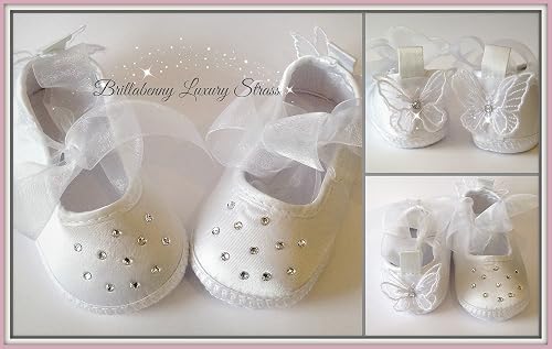 SET BABY: FASCIA + SCARPINE BALLERINE PIZZO BIANCHE NEONATA BIMBA Scarpe  Battesimo Matrimonio Compleanno Nascita Wedding Shoes B