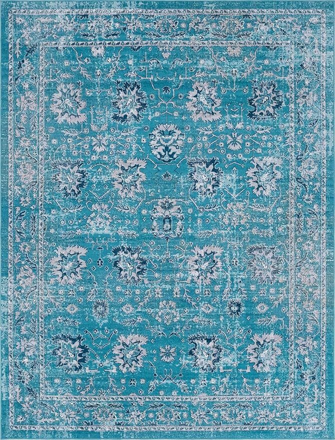 Lucerne Collection Area Rug 9X12 Blue LowPile