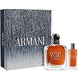 Armani Beauty – Stronger With You Intensely – 2-Piece Cologne Set ($162) – Fougère Ambery Woody Men’s Fragrance – With Pink Pepper, Lavender, Vanilla Notes - Full (1 Fl Oz) & Travel Size (0.3 Fl Oz)