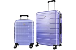 Wqzlyg Luggage Sets 2 Piece,Carry on Hard Shell Luggage Set,Lightweight Suitcase with Spinner Wheels,Travel Luggage Sets 2 Piece 20/24,Lavender purple