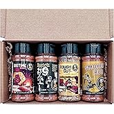 B's Rubs BBQ Seasoning Gift Set, 4 Pack Premium Spice Collection with Rough Cut, Big Time BBQ, Batch #9, Original Smoked Rub, 5.5 oz Each
