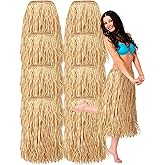 Giegxin Natural Raffia Grass Skirts Tropical Luau Hula Skirt for Adults Women Men Hawaiian Party Costume Beach