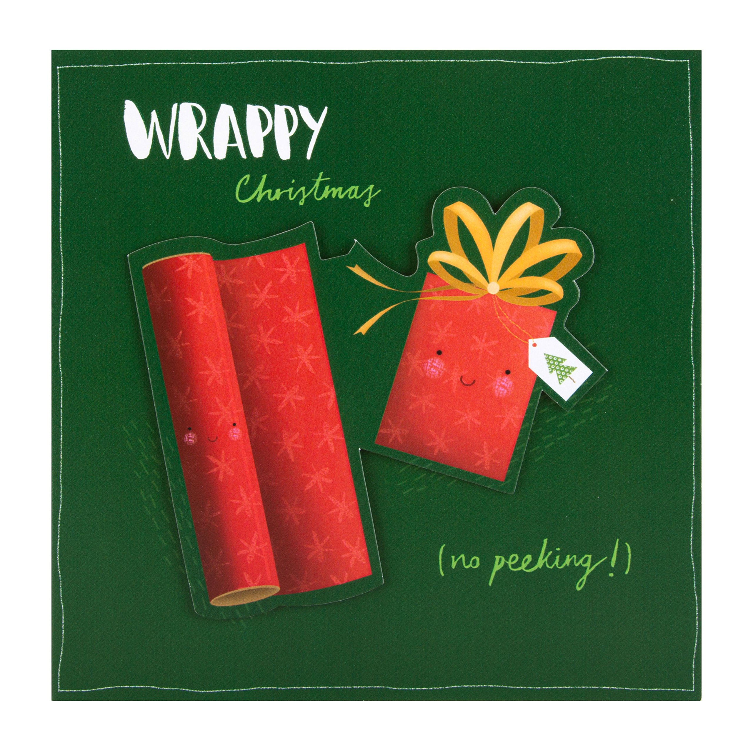 Hallmark Christmas Card 'Wrappy Christmas'- Small Square