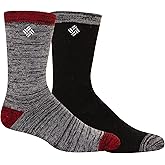 Columbia Space Dye Crew Socks 2 Pair, Black, One Size