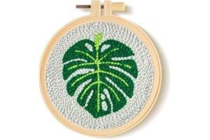 BOpusail Turtle Back DIY Punch Needle Kits for Beginners Cute Cartoon Animal Pattern Embroidery with Hoop Punch Needle Starter Craft Set Easy for Adults Child Festival Gift Wall Decor Seat Cushions