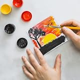 BELLE VOUS 24 Pack Blank Canvas 8x8 cm Pre Stretched Panels Acrylic Oil view 8