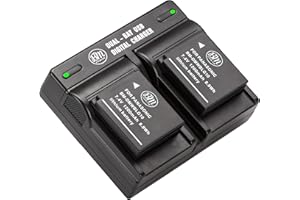 BM 2 Pack DMW-BLG10 Batteries and Dual Battery Charger for Panasonic Lumix DC-G100 DC-ZS80 DC-GX9 DC-LX100 II DC-ZS200 DC-ZS7