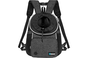 PetAmi Adjustable Dog & Cat Chest Carrier Backpack, Ventilated for Hiking & Camping, Small to Large Pets Up to 15 lbs, Dark Gray