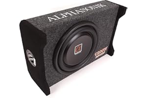 Alphasonik AS10DF 10" 1200 Watts 4-Ohm Down Fire Shallow Mount Flat Enclosed Sub woofer for Tight Spaces in Cars and Trucks, 