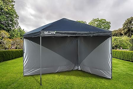 Koll Living Faltbarer Alu Pavillon/Partyzelt, 3x3 Meter, schneller Auf-, und Abbau - Teleskopstangen höhenverstellbar - Trage
