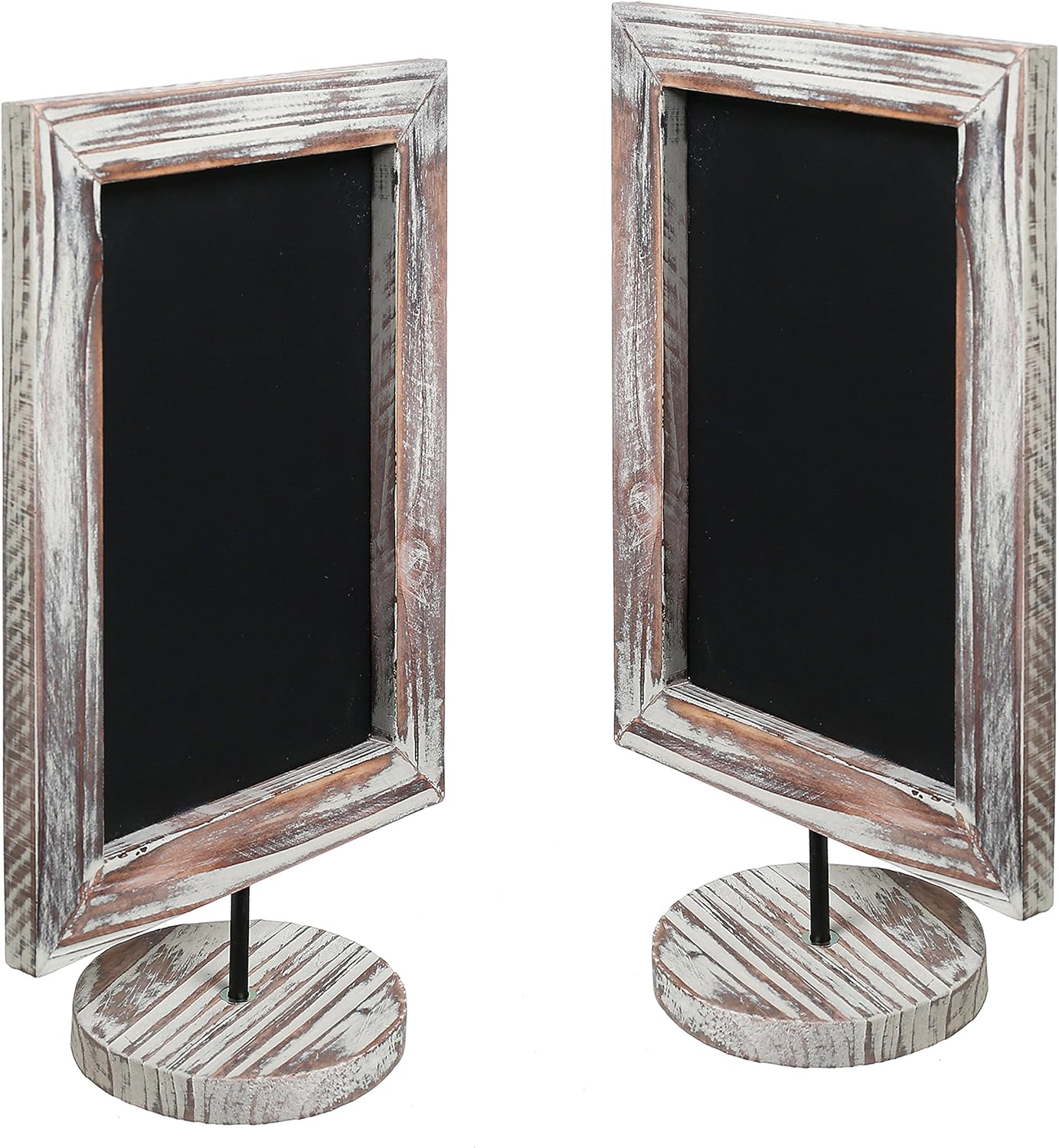 MyGift 12-Inch Rustic Torched Wood Framed Tabletop/Countertop Family Memo & Message Chalkboard, Set of 2: Kitchen & Dining