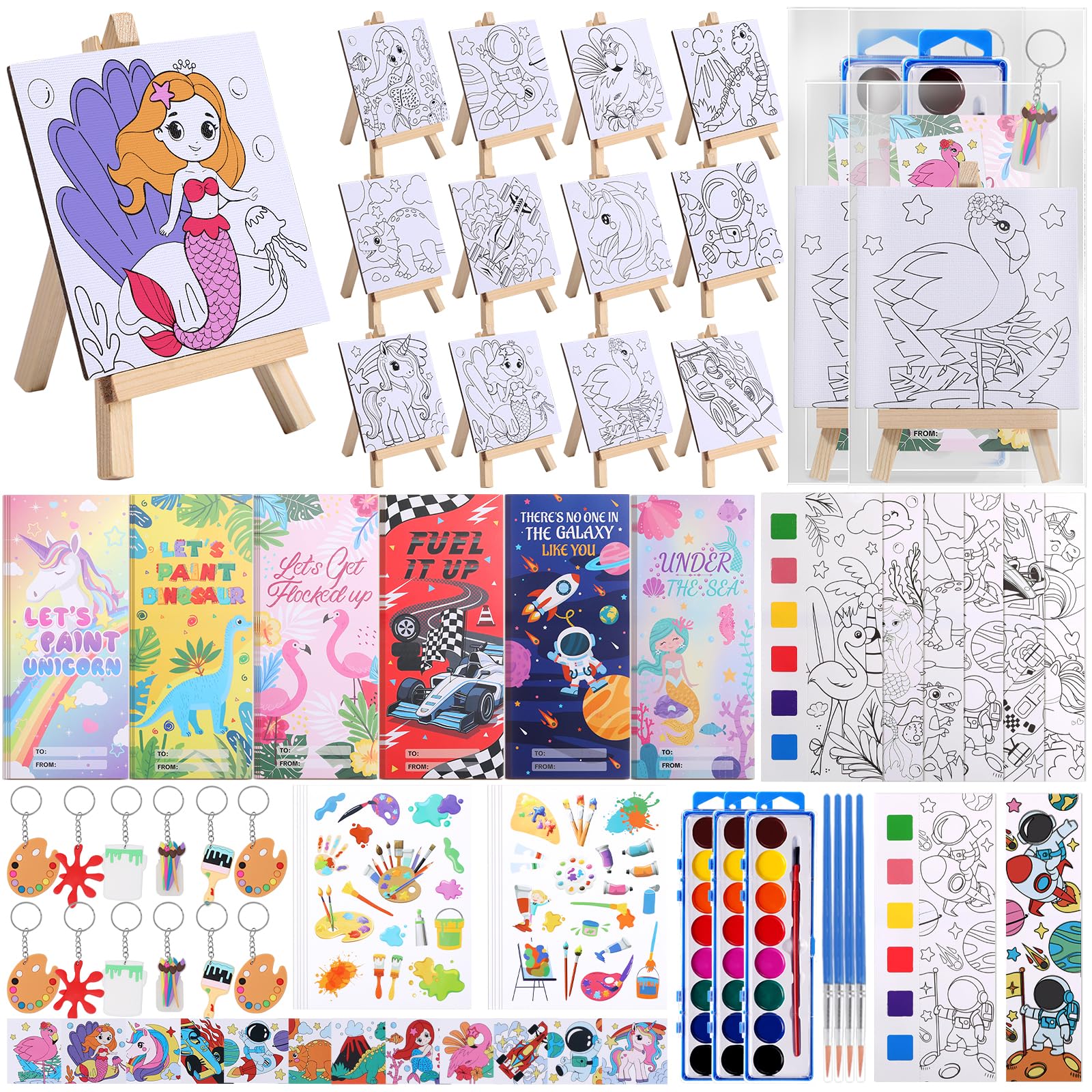 Vanblue 18 Sets Paint Party Favors Painting Kits for Kids Mini Predrawn ...