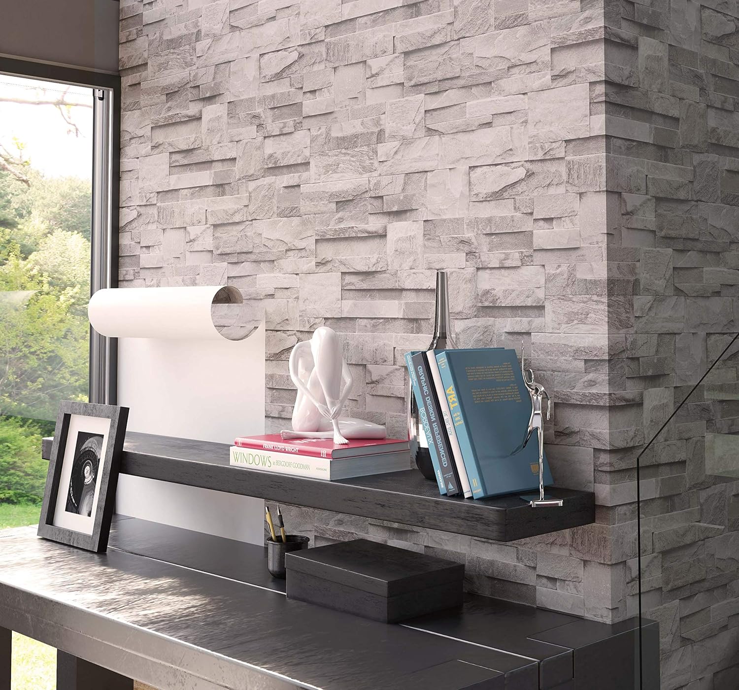 tapezier ratgeber newroom steintapete tapete grau mauer stein modern vliestapete vlies moderne design 3d optik steintapete ziegelstein backstein mauerwerk klinker loft inkl baumarkt malerbedarf werkzeuge tapeten nappipaja fi