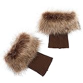sy soul young Women Faux Fur Leg Warmers Short Furry Fuzzy Boot Cuffs Toppers Girls Winter Knitted foot cuff