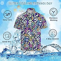 Xdceu Men's Skull Polo Shirts Hawaiian Golf Polo