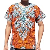 RaanPahMuang Unisex Dashiki Shirt African Freedom Short Sleeve Radiant Colors