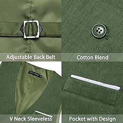 Barry.Wang Mens Sage Green Vest Formal/Business