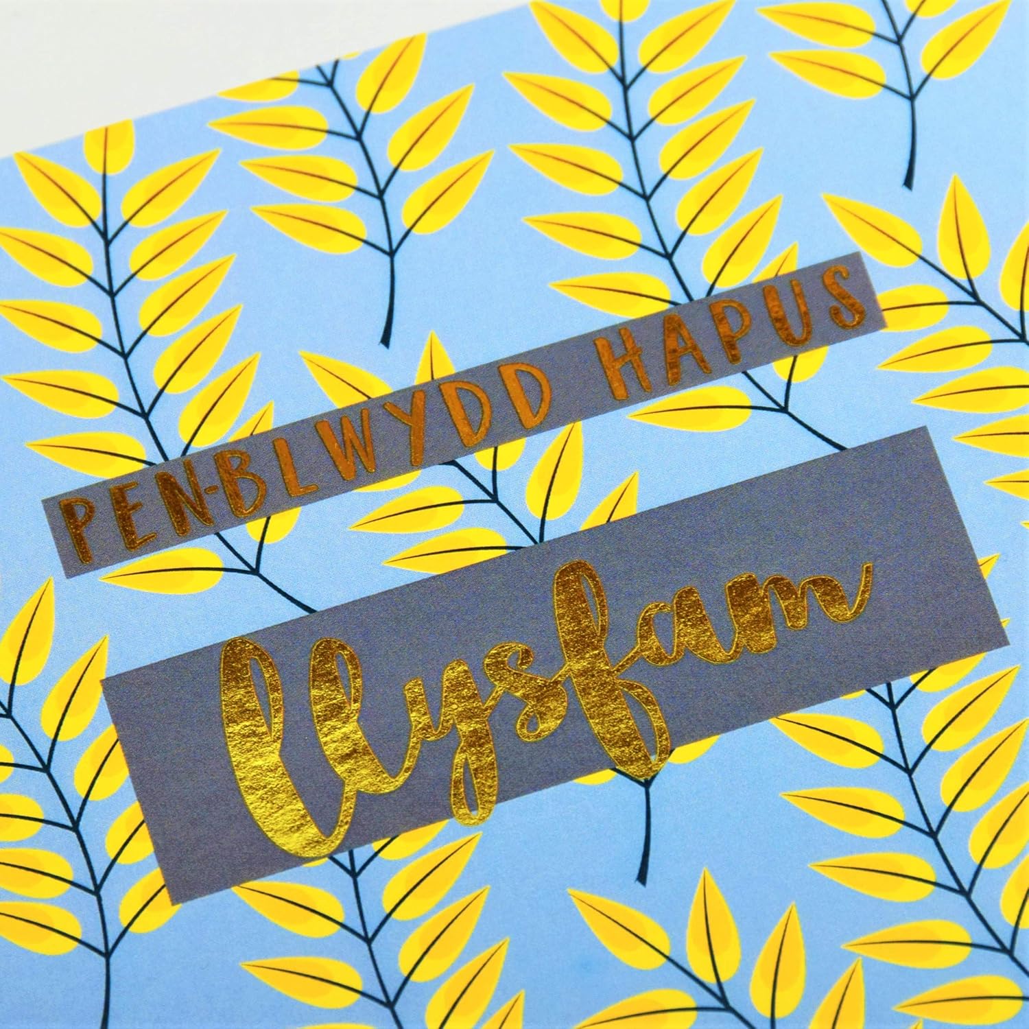 Claire Giles Greeting Cards, Welsh Happy Birthday Step Mum Card, Penblwydd Hapus Llysfam, Text Foiled in Shiny Gold - Image 4