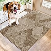 COSY HOMEER Entryway Rugs Doormat 20"x32", Non-Slip Absorbent Polyester, Washable Rugs for Front Door, Dirty Paws & High Traffic Areas, Beige