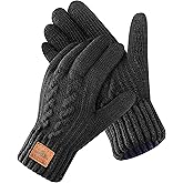 CAOZITOU Merino Wool Gloves for Men & Women, Thermal Gloves With Touchscreen Warm Fleece Liner for Winter Cold Weather