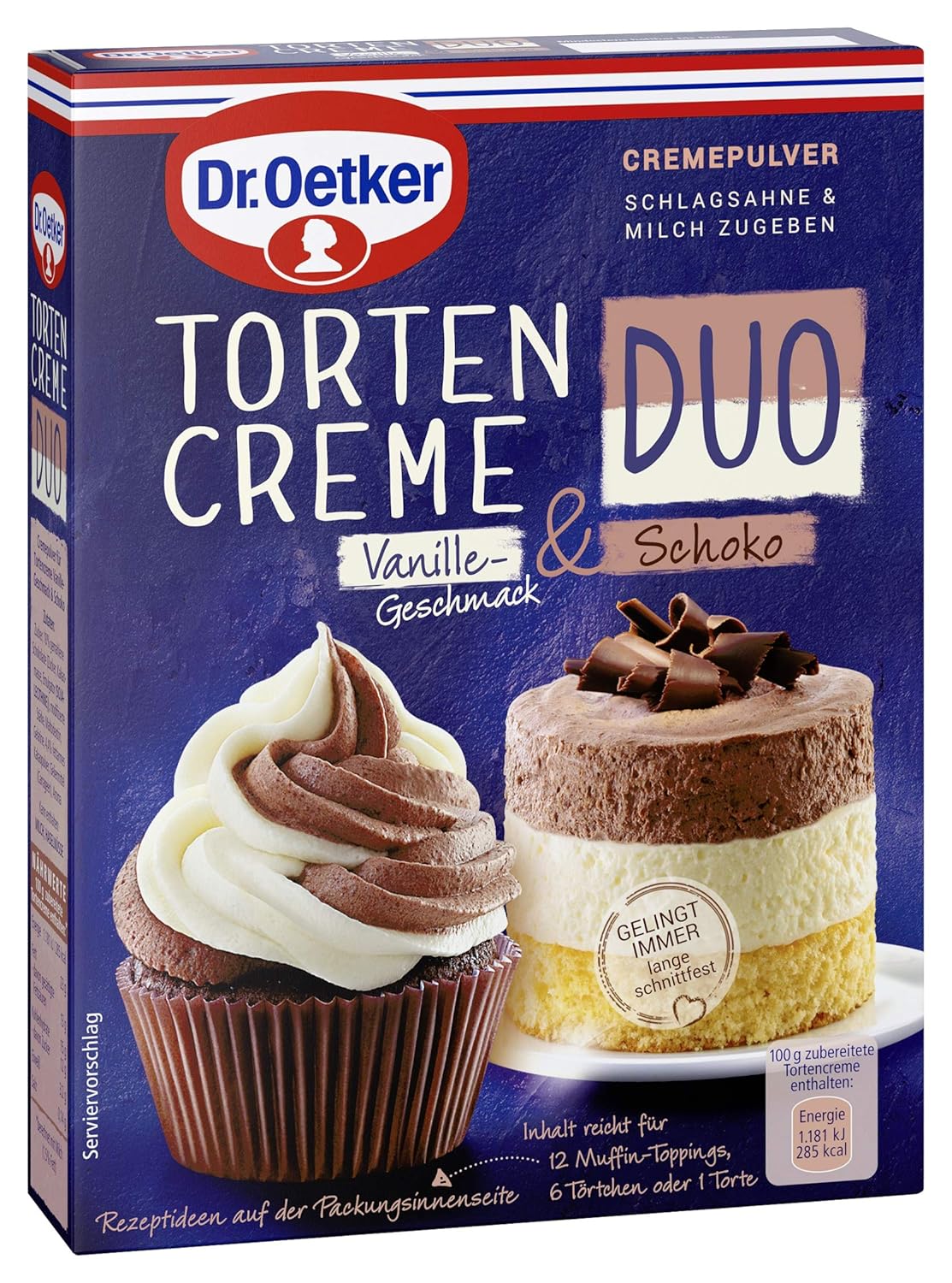 Dr Oetker Tortencreme Duo Vanillegeschmack Und Schoko