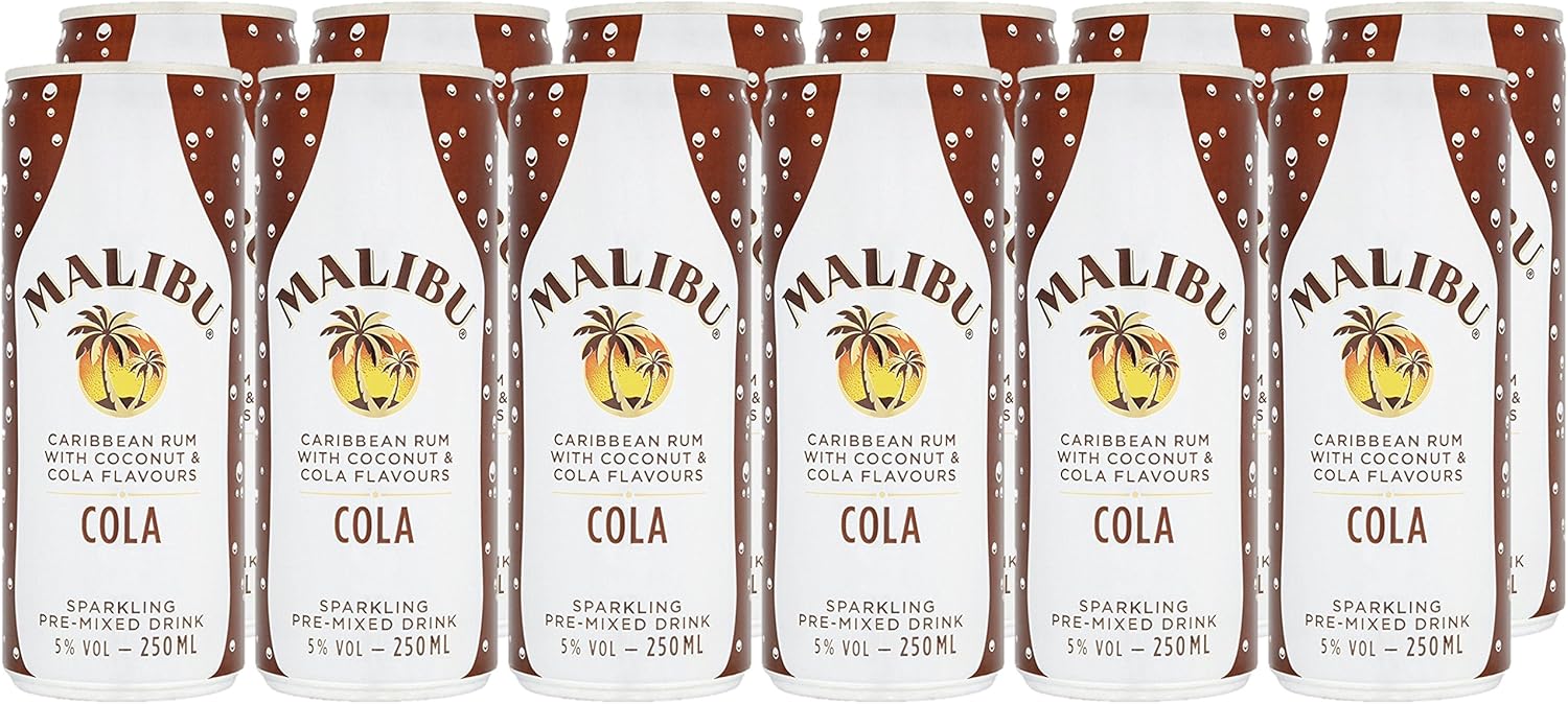 Malibu and Cola Can, 12 x 250 ml Amazon.co.uk Grocery