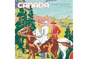 Canada: Vintage Travel Posters Art Wall Calendar 2026, 12 Months, Large Grid Design Featuring 12 Artworks