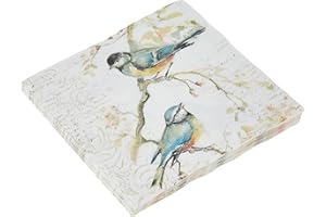 Boston International IHR Cocktail Beverage Paper Napkins, 20-Count, 5 x 5-Inches, Happy Little Titmice