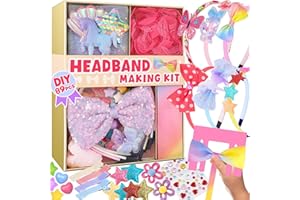 yasest Arts and Crafts Kit for Girls - DIY Headband Making Kit for Girls, 89pcs Fashion Hair Accessories Set, Art & Craft Gift for Kids 6-8 - Ideal Gifts for 5 6 7 8-12 Year Old Girl