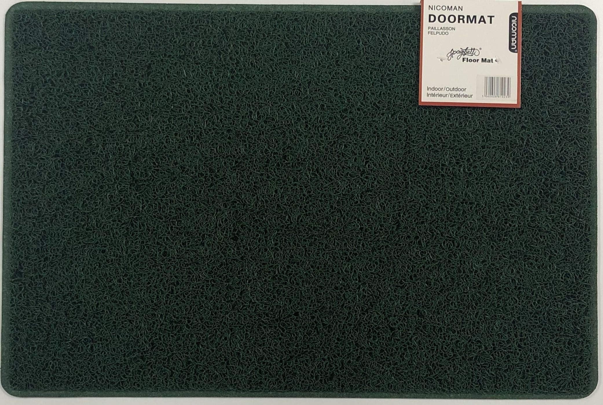 Nicoman Large Outdoor Entrance Jet-Washable PVC Coil Rubber Back Doormat(60x90cm,Green)