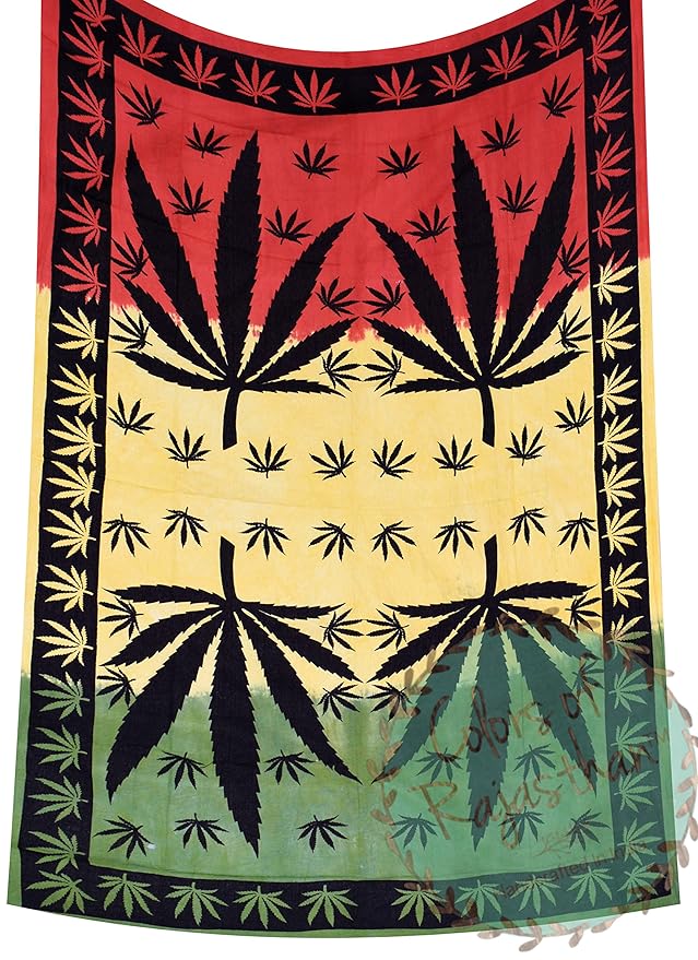 Colors Of Rajasthan COR's Twin Size Cannabis Tapestry