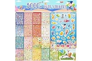 HOMSEON 3000+PCS Kids Stickers for Water Bottles, 18 Themes with Cars Food Trucks Plant, Animal Stickers for Toddlers Students Teachers Adults Parent, Cute Stickers for Journaling Gift Laptop Phone