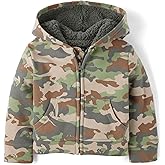 And Toddler Long Sleeve, Sherpa Lined, Zip-front Hoodie Sweatshirt