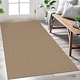EARTHALL Woven Area Rug 3x5 Ft Washable Rugs for Entryway Braided Non Slip Rubber Backed Throw Rugs Door Mat Indoor Outdoor Entrance Cotton Carpet for Kitchen Foyer Front Door, Orange/Tan/Brown