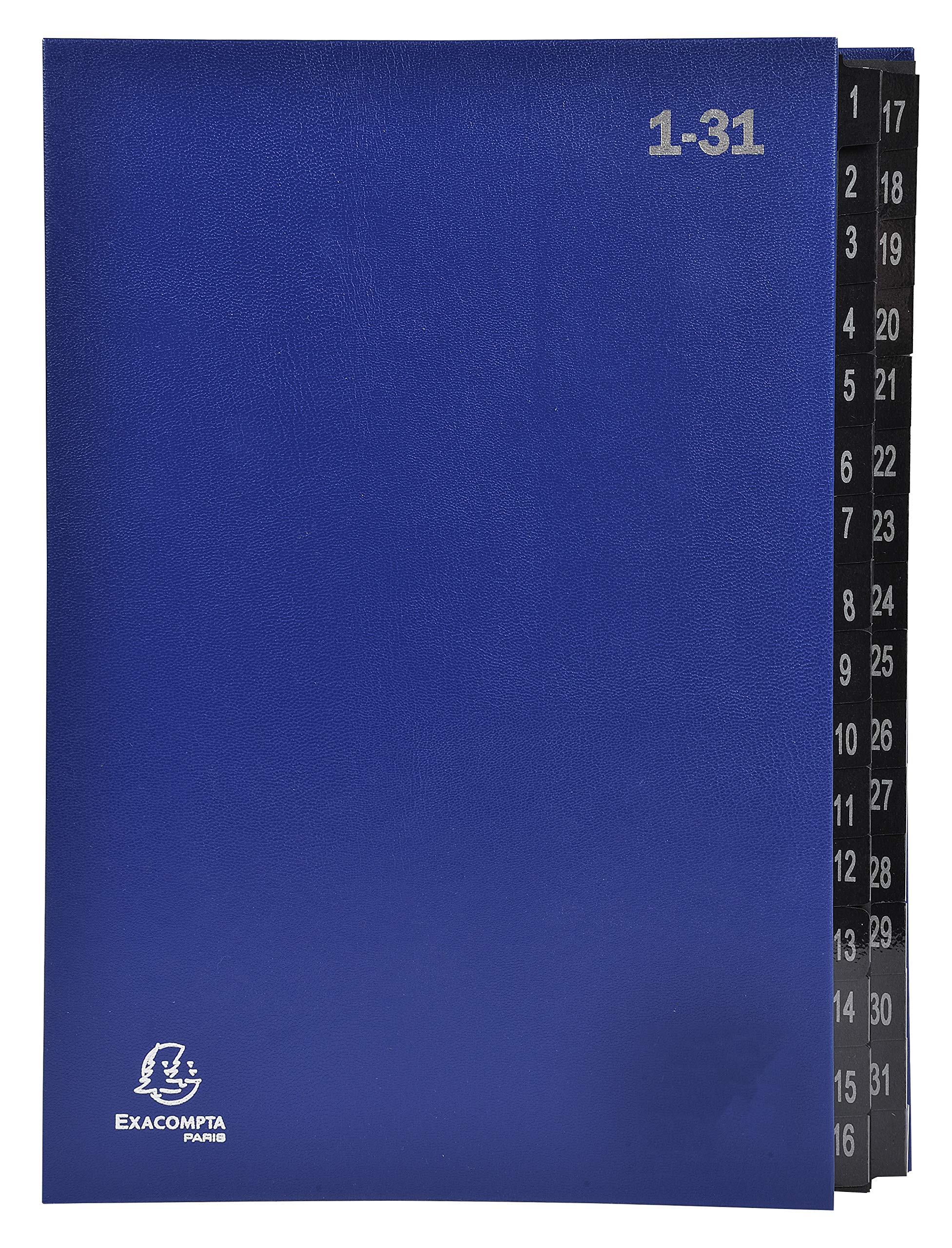 Exacompta - Ref 57042E - Multipart File - 250 x 330mm in Size, Suitable for A4 Documents, 270gsm Recycled Card, Expanding Spine, 32 Sections (Labelled 1-31) - Blue