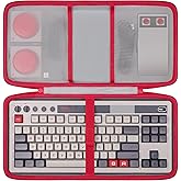 co2CREA Hard Travel Case Compatible with 8BitDo Retro Mechanical Keyboard 87 Keys Dual Super Programmable Buttons (White Case