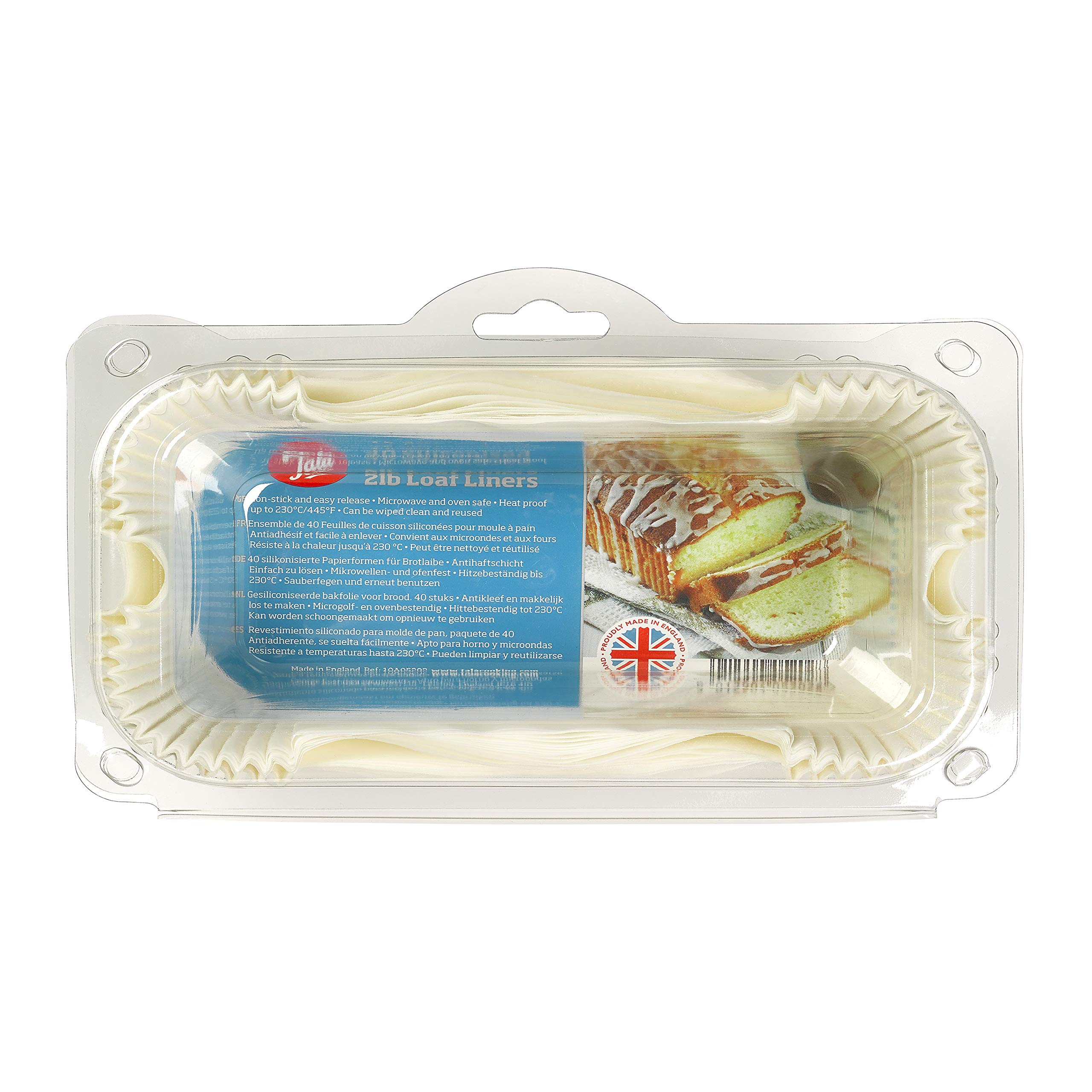 Tala Siliconised 2Lb Loaf Liners,Non-Stick Greaseproof Paper for Baking Bread, Pastries and Cakes, Heat Proof up to 230 Degrees, Pack of 40 Liners in Each Pack, BPA Free — image 1