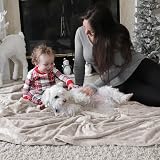 Bedsure Fleece Blanket 220x240 cm Beige Soft Warm Throw for Bed Sofa view 8