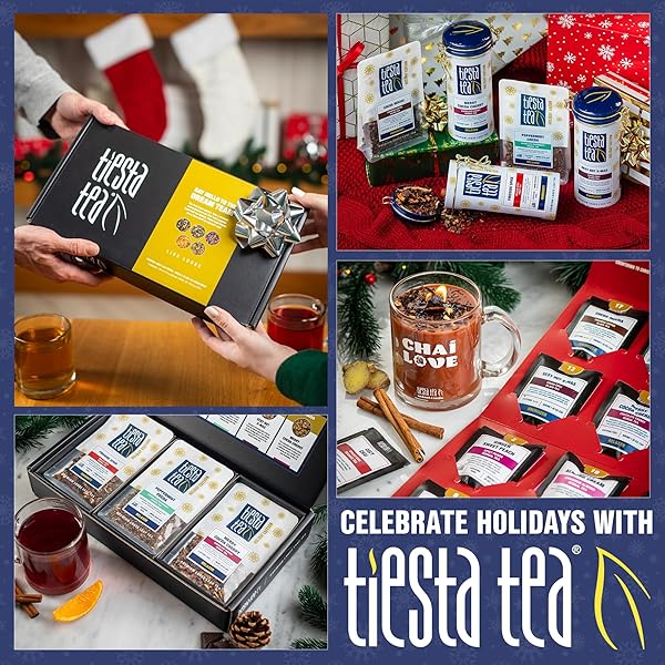 TIESTA TEA – FIRESIDE SPICE, LOOSE LEAF, MULLED WINE HERBAL TEA, PREMIUM NON-CAFFEINATED HOLIDAY BLEND, MAKE HOT OR ICED, BREWS UP TO 25 CUPS, 1.5 OUNCE RESEALABLE POUCH