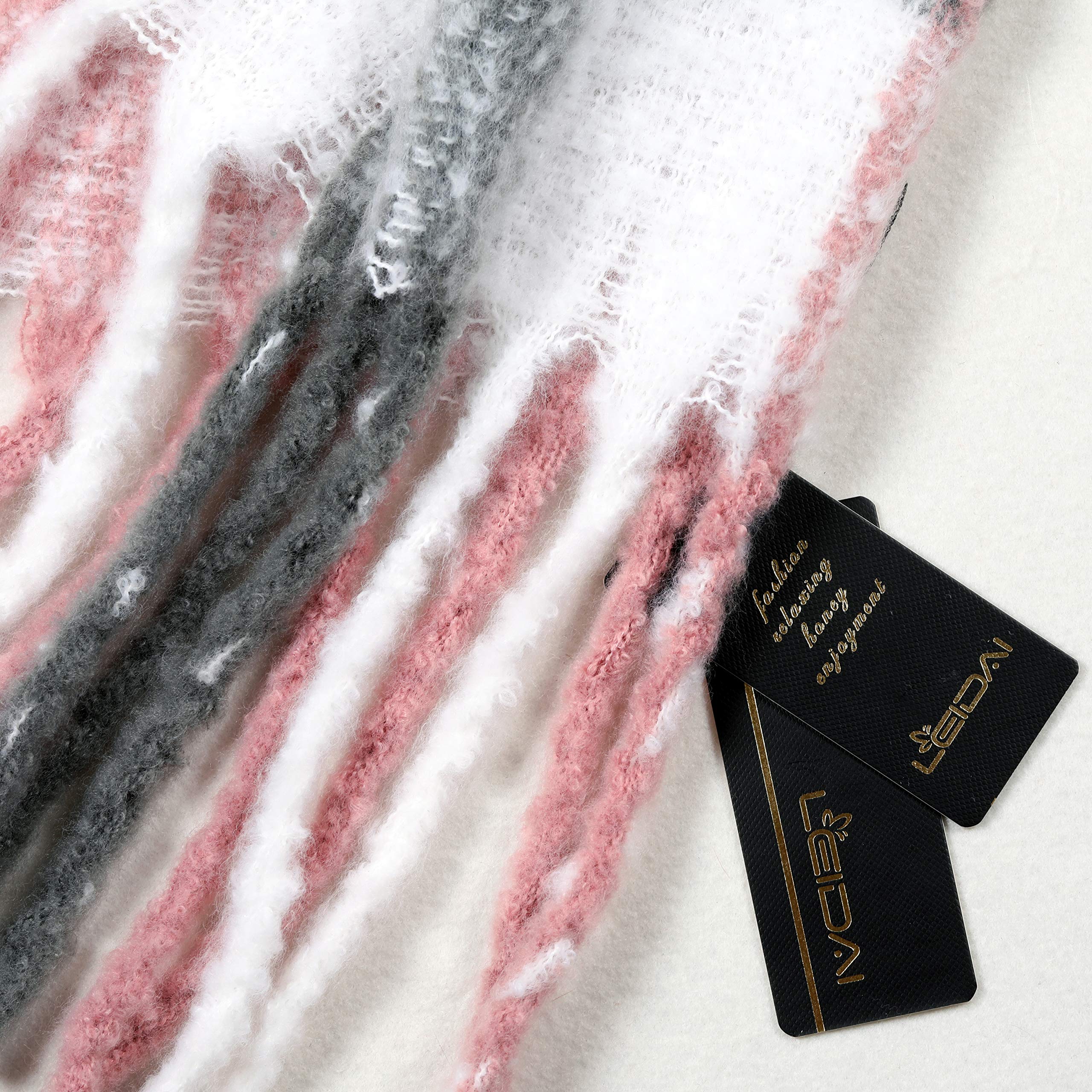 Damen Maedchen Langer Schal 250cm*70cm Deckenstoffschaln Schalcape Winter Schal mit Fransen und spitzen Enden XXL (Rosa, One size)