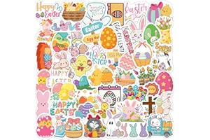BACKTOPEIA Easter Stickers - Easter Day Stickers Gift Idea Accessories Easter Party Decorations Festival Party Favors Supplies for Kids Boy Girl Bunny Eggs Hunt Basket Chick Spring Funny Family Celebration-50Pcs