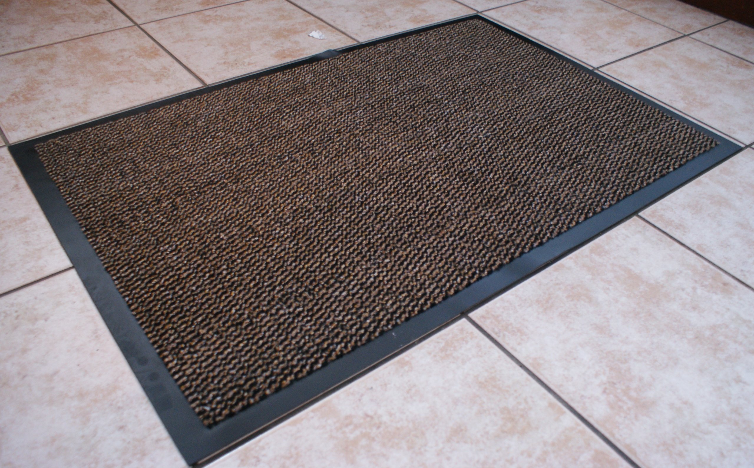 EHC Small Brown/Black Door Rubber Backed Barrier Mat 40cm x 60cm, 40_x_60_cm