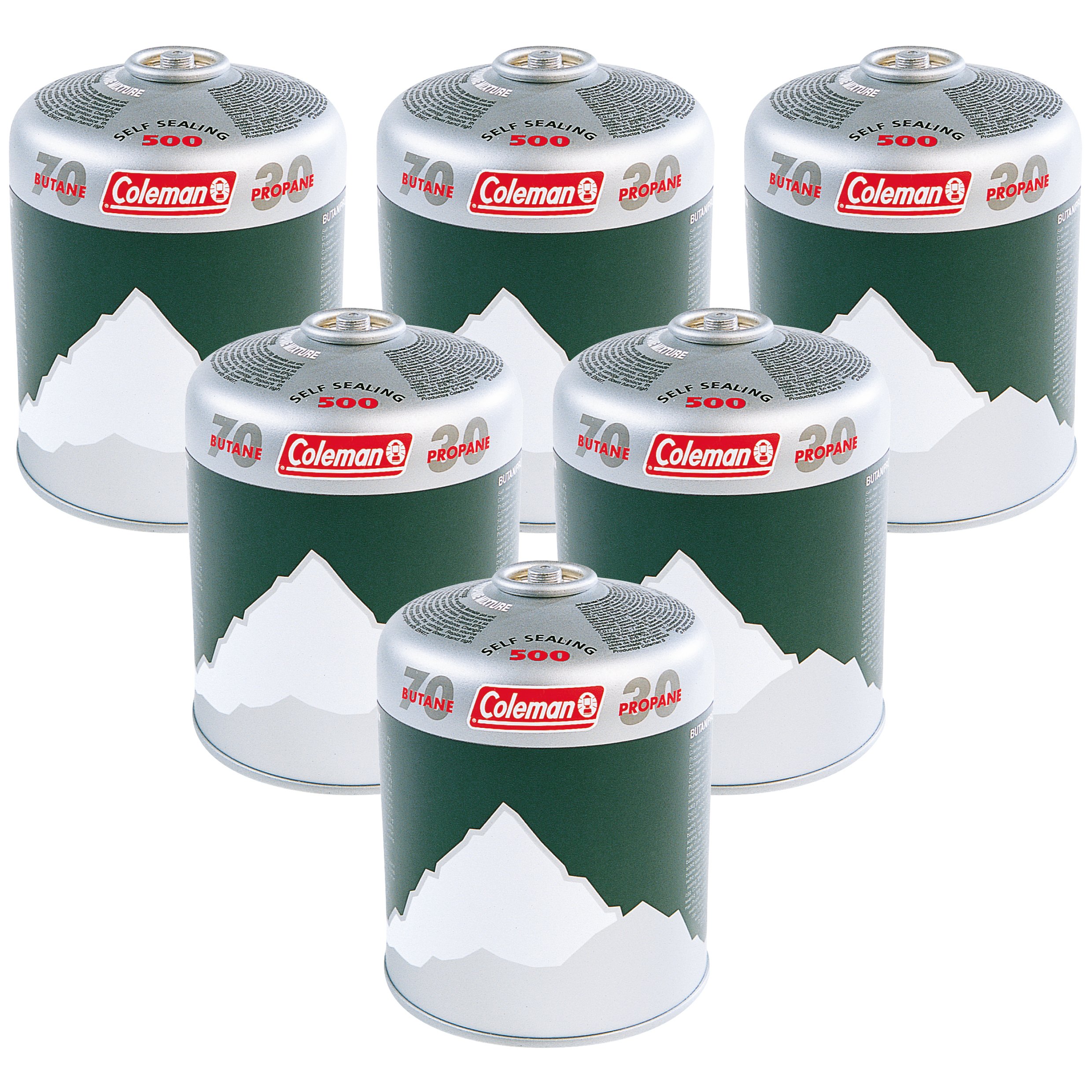 Coleman Extra Value 6 x C500 Gas Cartridge (Pack of 6) - Green