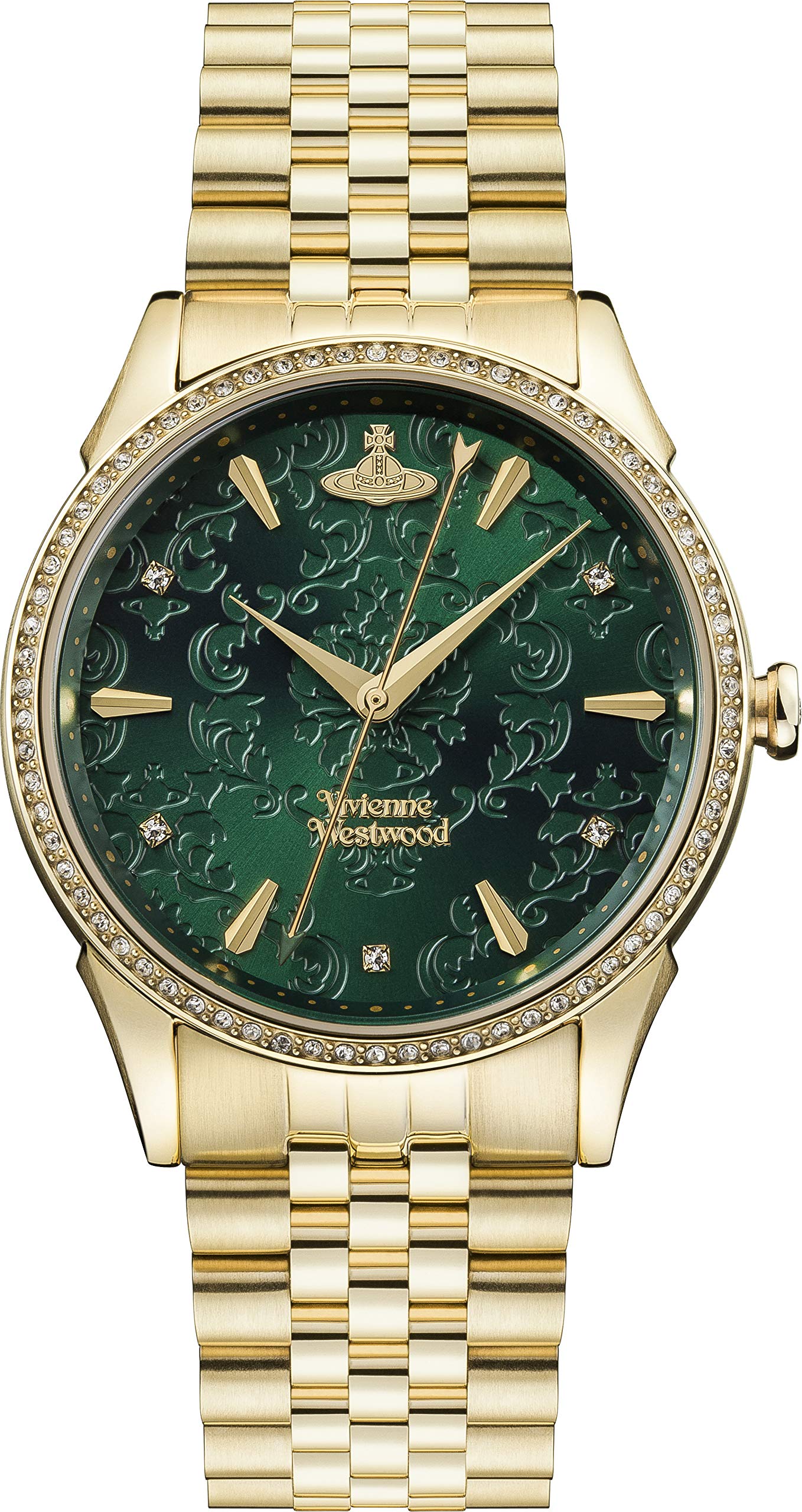 Vivienne Westwood The Wallace Ladies Quartz Watch with Green Dial & Gold Stainless Steel Bracelet VV208GDGD