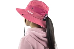 MURYOBAO Kids Girls Ponytail Sun Hat Wide Brim UV Protection Summer Bucket Cap