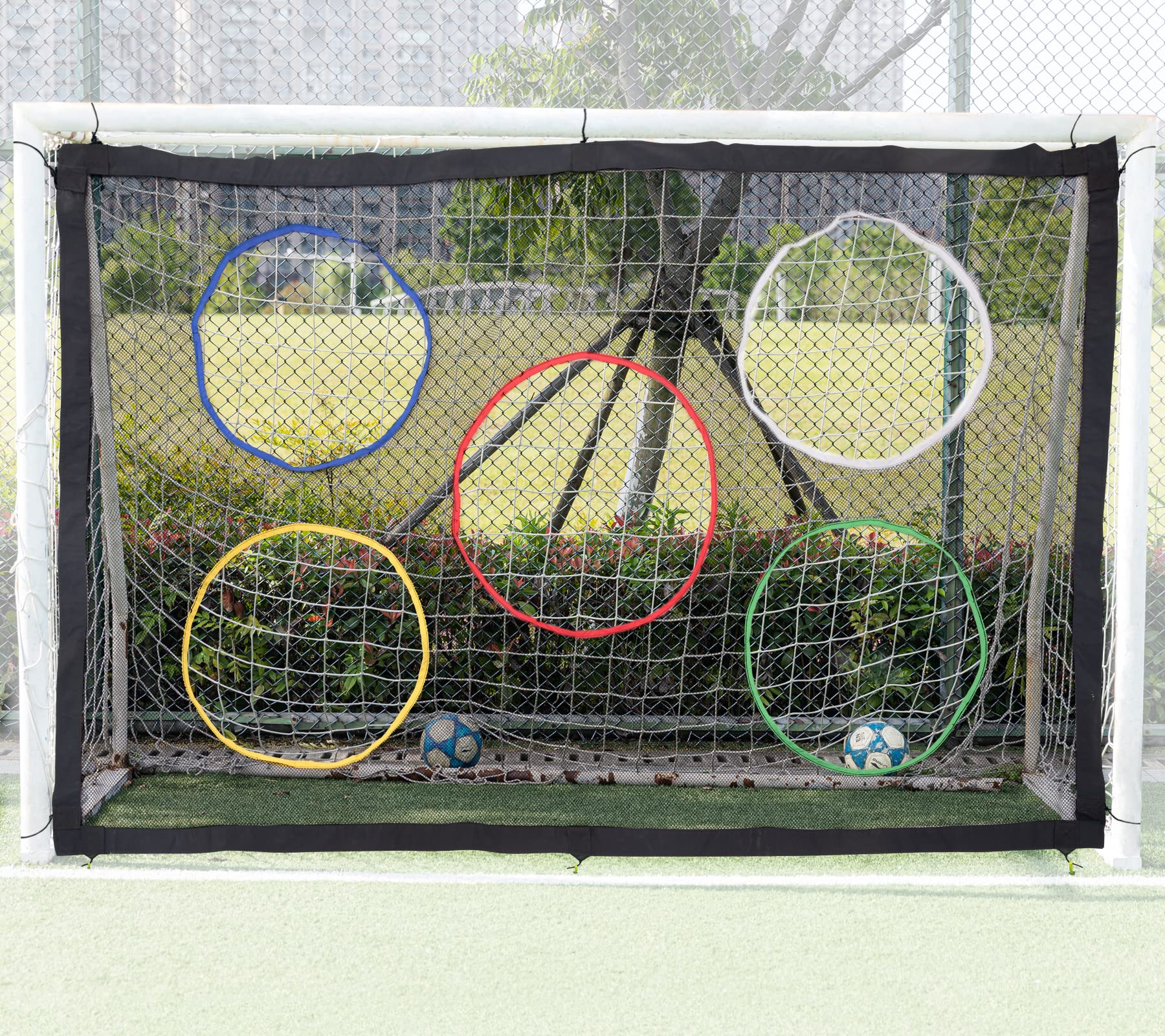 Coverify Kids Football Goal Target Sheet with 5 Scoring Zones Portable Football Training Netting for Shooting Soccer Target Sheet for Goals Detachable 6 x 4ft GOAL NOT INCLUDED
