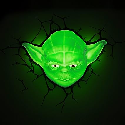 Star Wars Yoda 3D Light FX LED Kinderlampe - Wandlampe Nachtlicht für kinder mit automatische Abschaltung und wandaufkleber