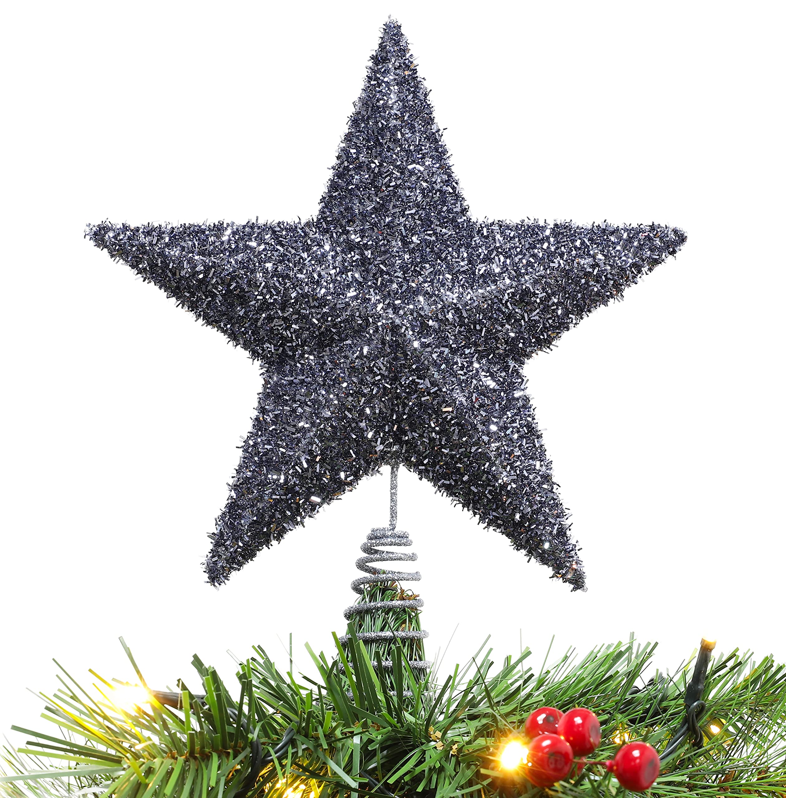 Christmas Concepts® 28cm (11") Sparkly Tree Top Star - Luxury Christmas Decorations (Graphite)
